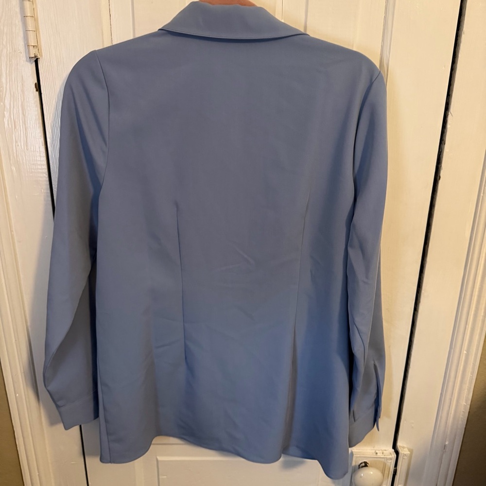 Soft Surroundings Versa Shirt English Manor Pullover Blouse Medium Blue - Picture 4 of 7